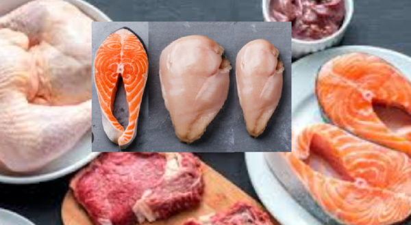 fish and chicken meat